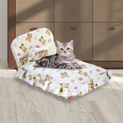 Floofi Pet Bed With Pillow and Quilt Bear (M) PT-PB-253-YMJ