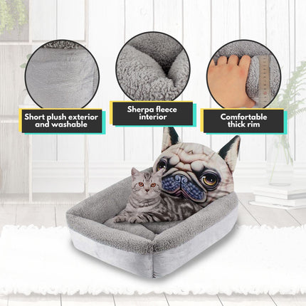 Floofi Pet Bed 3D Cartoon Square Bear (S Brown) PT-PB-260-YMJ
