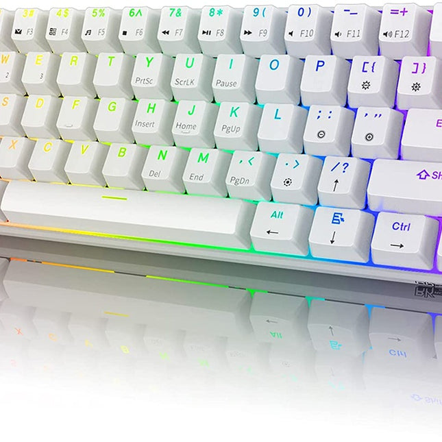Royal Kludge RK61 Tri Mode RGB Hot Swappable Mechanical Keyboard White (Brown Switch)