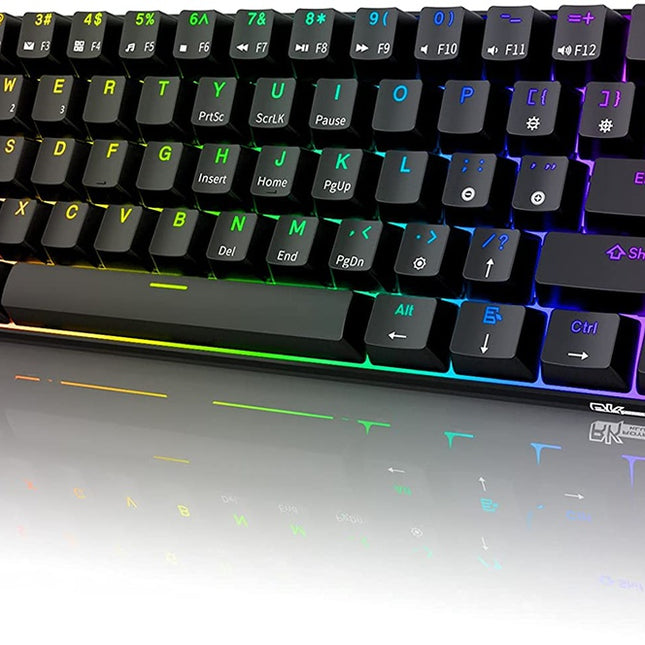 Royal Kludge RK61 Tri Mode RGB Hot Swappable Mechanical Keyboard Black (Red Switch)