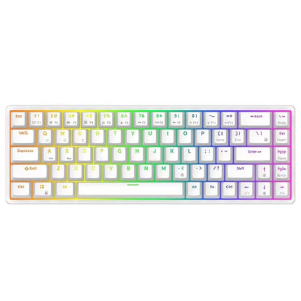 Royal Kludge RK837 (RKG68) Wired Tri Mode Bluetooth RGB Hot Swappable Mechanical Keyboard White (Red Switch)