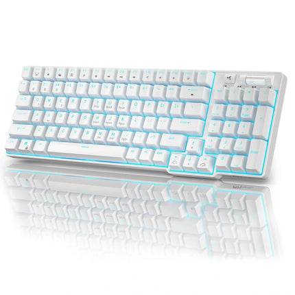 Royal Kludge RK96 Wired Tri Mode Bluetooth RGB Hot Swappable Mechanical Keyboard White (Brown Switch)