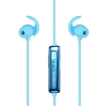 Simplecom BH310-BL Metal In-Ear Sports Bluetooth Stereo Headphones Blue