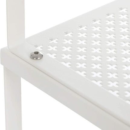 SONGMICS Cabinet Shelf Organizers Set of 4 Metal Kitchen Counter Shelves White KCS006W01