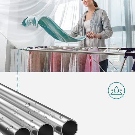 SONGMICS Foldable 2-Level Clothes Airer