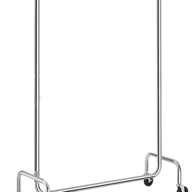 SONGMICS Heavy Duty Clothes Rack on Wheels Metal Chrome Extendable HSR11S