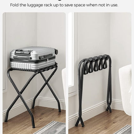 SONGMICS Steel Folding Luggage Rack Pack of 2 Black RLR64B-2