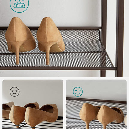 SONGMICS 8-Tier Shoe Rack Storage 32 pairs with Adjustable Shelves Gray LMR08GB