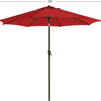 SONGMICS 2.7m Patio Outdoor Table Umbrella Red