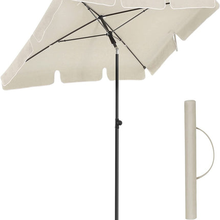 SONGMICS 2.4m Rectangular Beach Umbrella Beige