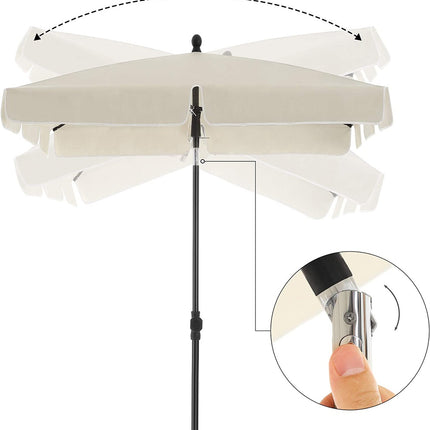 SONGMICS 2.4m Rectangular Beach Umbrella Beige