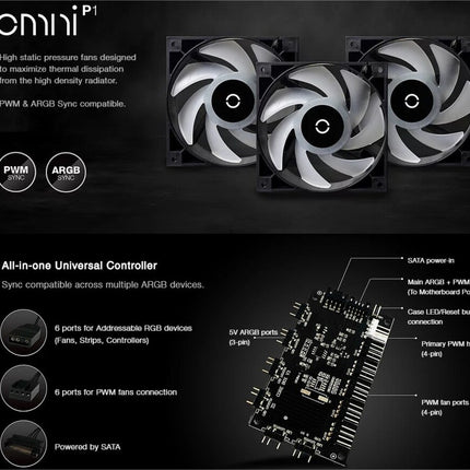 Tecware Mirage 120 ARGB 120mm Liquid CPU Cooler TWCO-MIR120BK