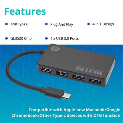 VCOM USB 3.0 Type C Hub - DH302C