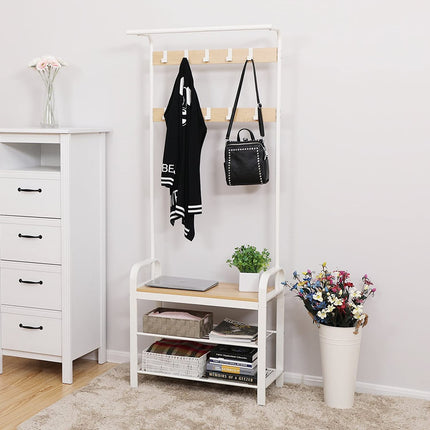 VASAGLE Coat Rack Stand 175cm White HSR40W