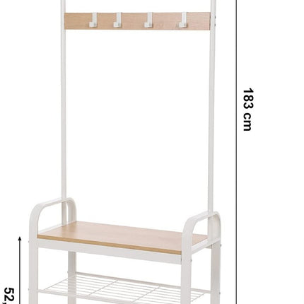 VASAGLE Coat Rack Stand 175cm White HSR40W