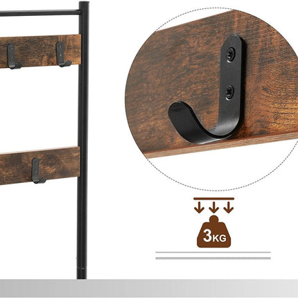 VASAGLE Coat Rack Stand Height 175 cm Rustic Brown HSR41BX