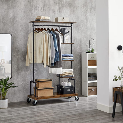 VASAGLE Clothes Rack Rustic Brown