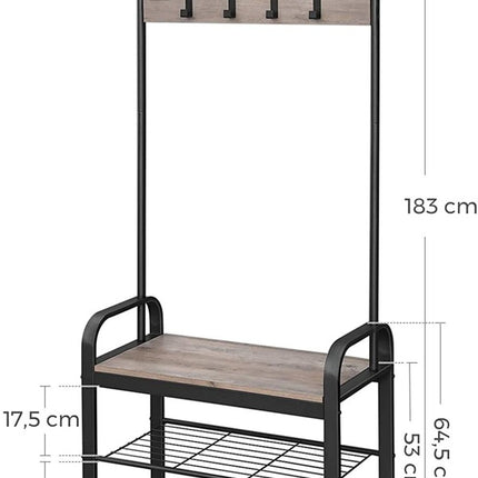 VASAGLE Coat Rack Stand Greige and Black HSR40MB