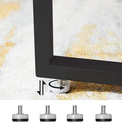 VASAGLE Round Coffee Table Rustic Brown and Black LCT88X