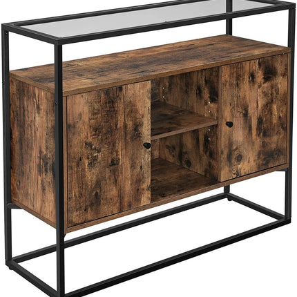 VASAGLE Sideboard Rustic Brown and Black LSC014B01