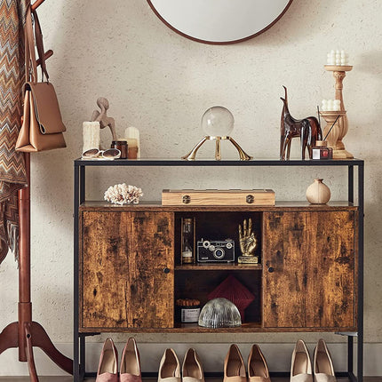 VASAGLE Sideboard Rustic Brown and Black LSC014B01