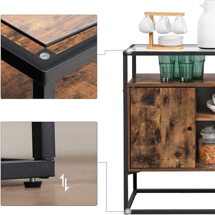 VASAGLE Sideboard Rustic Brown and Black LSC014B01