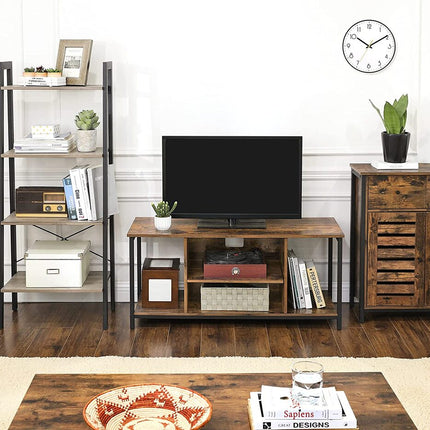 VASAGLE TV Cabinet TV Console Unit with Open Storage TV Stand with Shelving Rustic Brown LTV39BX