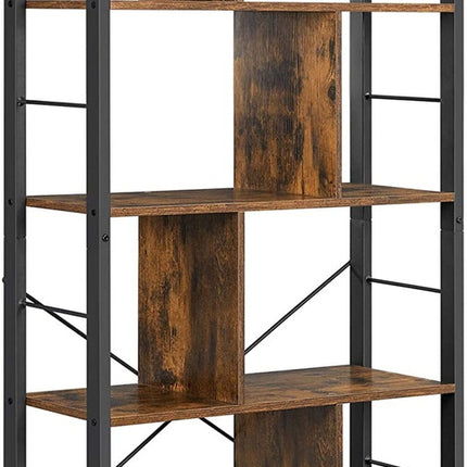 VASAGLE Bookshelf Rustic Brown and Black LBC12BX