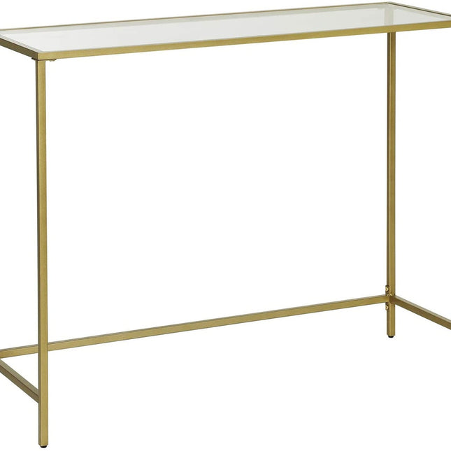 VASAGLE Console Table with Tempered Glass Golden LGT26G
