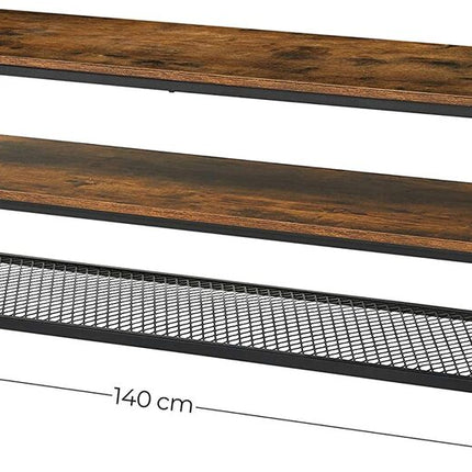 VASAGLE Industrial TV Stand for Screen Size up to 60 Inches Rustic Brown LTV50BX