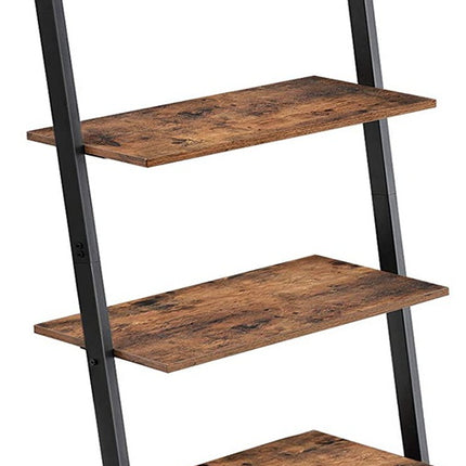 VASAGLE Ladder Shelf 4-Tier Rustic Brown and Black LLS43BX