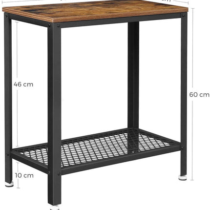 VASAGLE Industrial Side Table Rustic Brown LET31BX