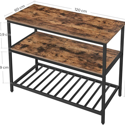 VASAGLE Kitchen Shelf Rustic Brown and Black KKI01BX