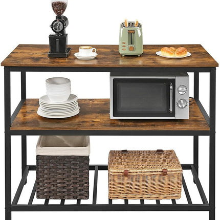 VASAGLE Kitchen Shelf Rustic Brown and Black KKI01BX