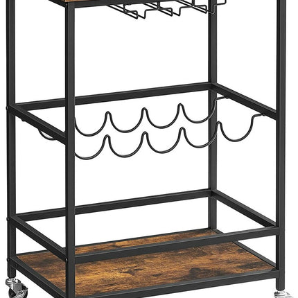 VASAGLE Bar Cart Rustic Brown and Black LRC087B01