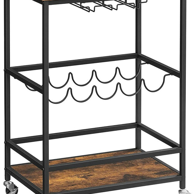 VASAGLE Bar Cart Rustic Brown and Black LRC087B01