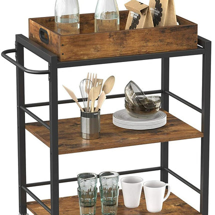 VASAGLE Utility Cart Rustic Brown LRC72X