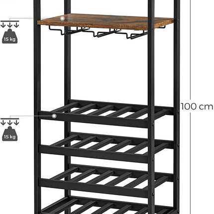 VASAGLE Wine Rack Rustic Brown and Black LWR020B01