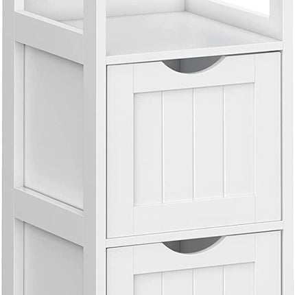 VASAGLE Floor Cabinet with 2 Drawers White BBC42WT