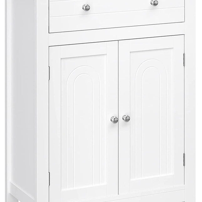 VASAGLE Floor Cabinet with Drawer and 2 Doors White BBC61WT