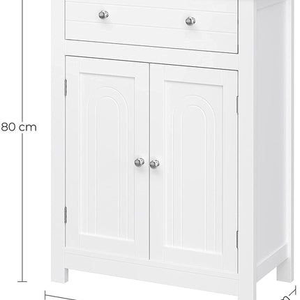 VASAGLE Floor Cabinet with Drawer and 2 Doors White BBC61WT