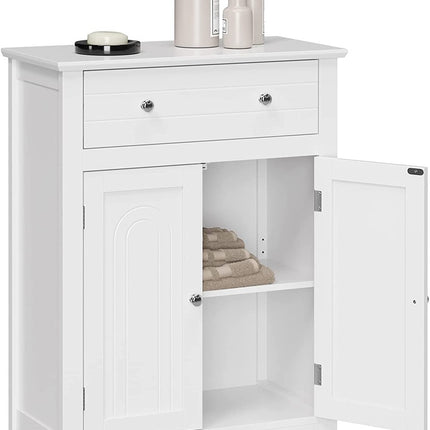 VASAGLE Floor Cabinet with Drawer and 2 Doors White BBC61WT