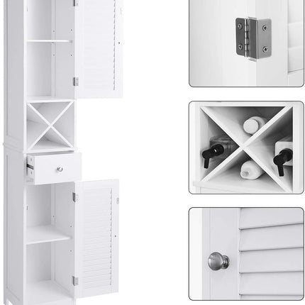 VASAGLE Floor Cabinet with 2 Doors and Shelves White BBC69WT
