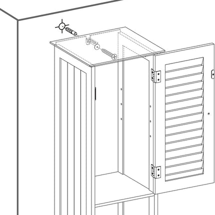 VASAGLE Floor Cabinet with 2 Doors and Shelves White BBC69WT