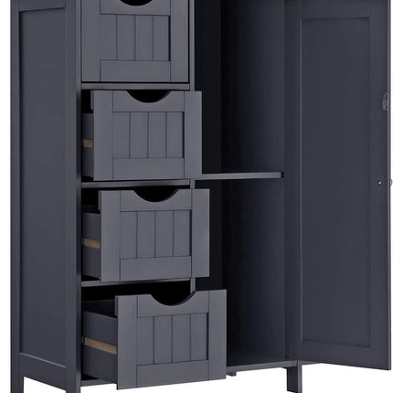 VASAGLE Floor Cabinet with 4 Drawers and Adjustable Shelf Gray LHC41GY