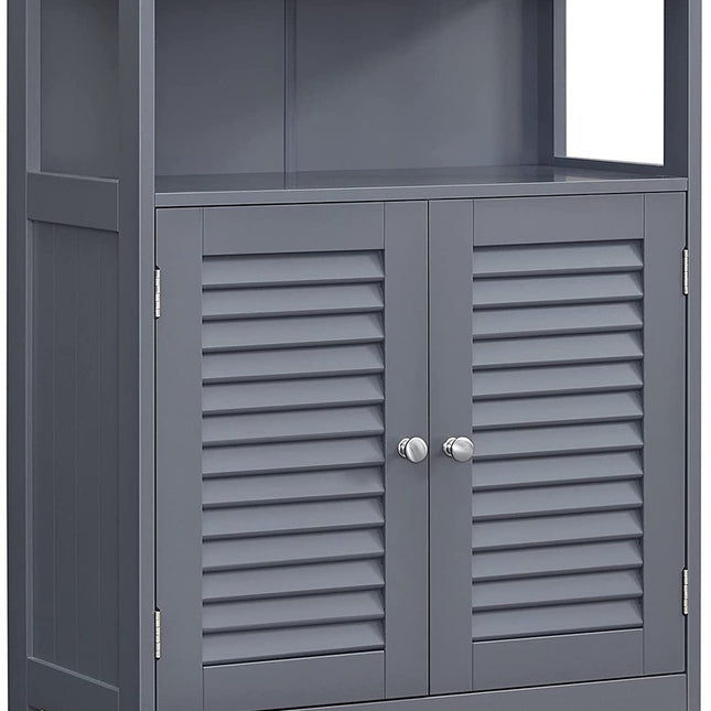VASAGLE Floor Cabinet with Shelf and 2 Doors Gray BBC040G01