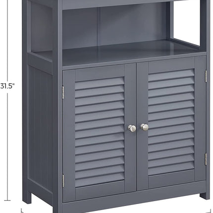 VASAGLE Floor Cabinet with Shelf and 2 Doors Gray BBC040G01