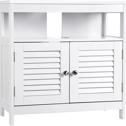 VASAGLE Under Sink Cabinet with 2 Doors Open Compartment White BBC02WT