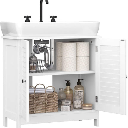VASAGLE Under Sink Cabinet with 2 Doors White BBC05WT
