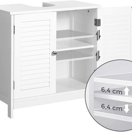 VASAGLE Under Sink Cabinet with 2 Doors White BBC05WT